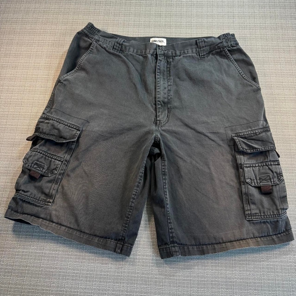 King Size Vintage Black cotton cargo shorts men's size 38